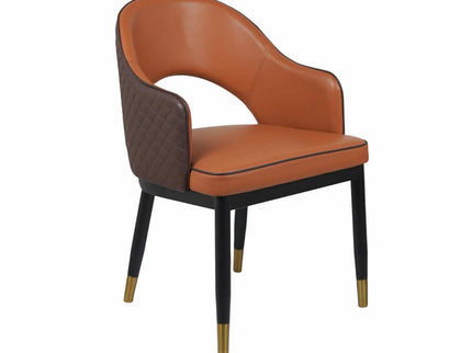 Mark Leather Dining Chair in Orange Color