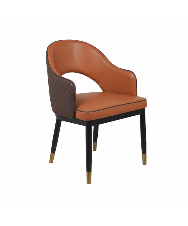 Mark Leather Dining Chair in Orange Color
