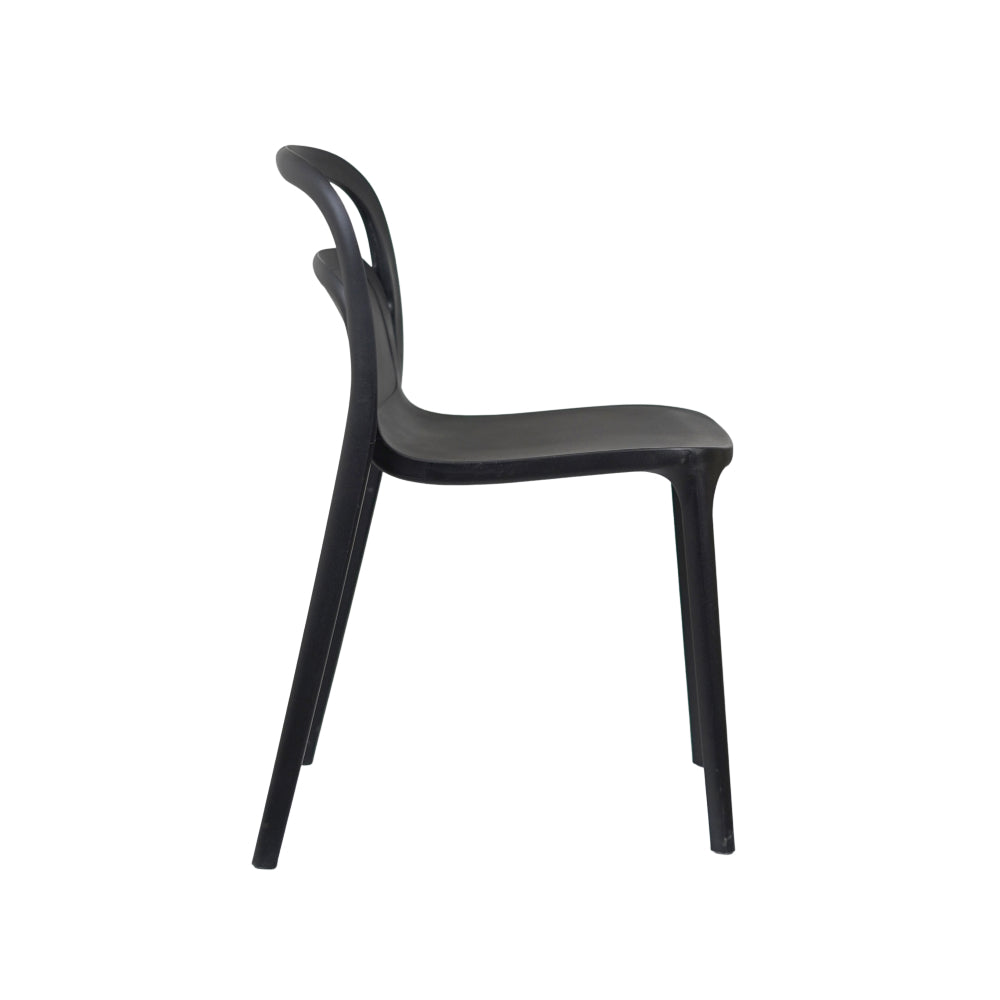 Milan PVC Cafe Chairs Premium in Black Color