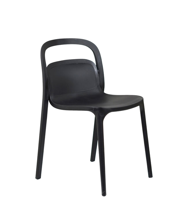 Milan PVC Cafe Chairs Premium in Black Color