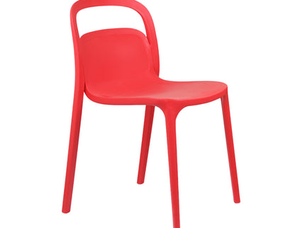 Milan PVC Cafe Chairs Premium in Red color