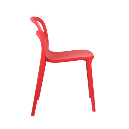 Milan PVC Cafe Chairs Premium in Red color