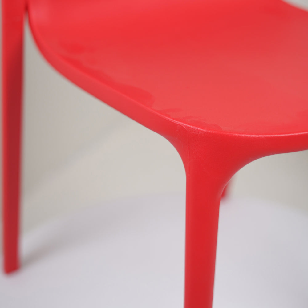 Milan PVC Cafe Chairs Premium in Red color