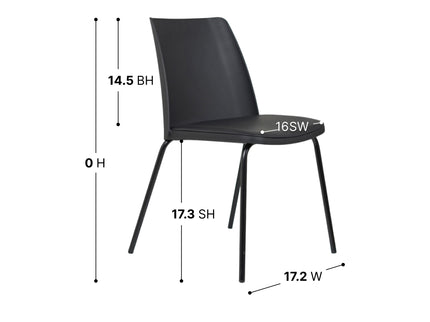 Nato Black PVC Cafe Chair with Cushion