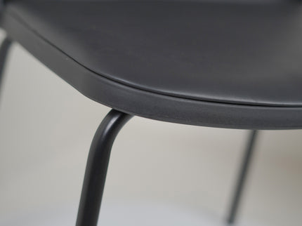 Nato Black PVC Cafe Chair with Cushion