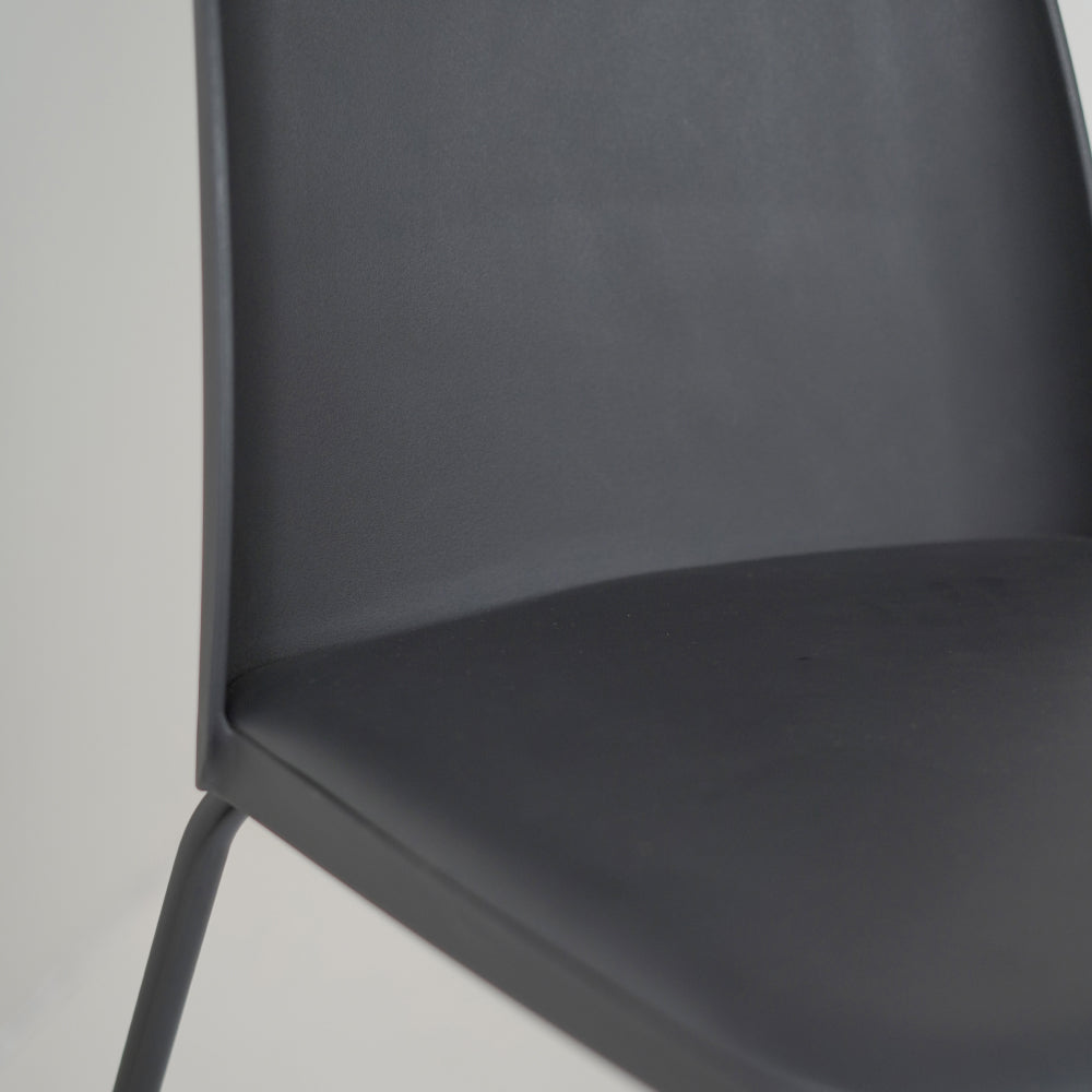 Nato Black PVC Cafe Chair with Cushion