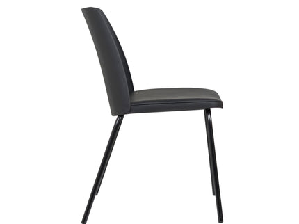 Nato Black PVC Cafe Chair with Cushion
