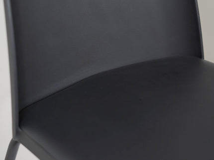 Nato Black PVC Cafe Chair with Cushion