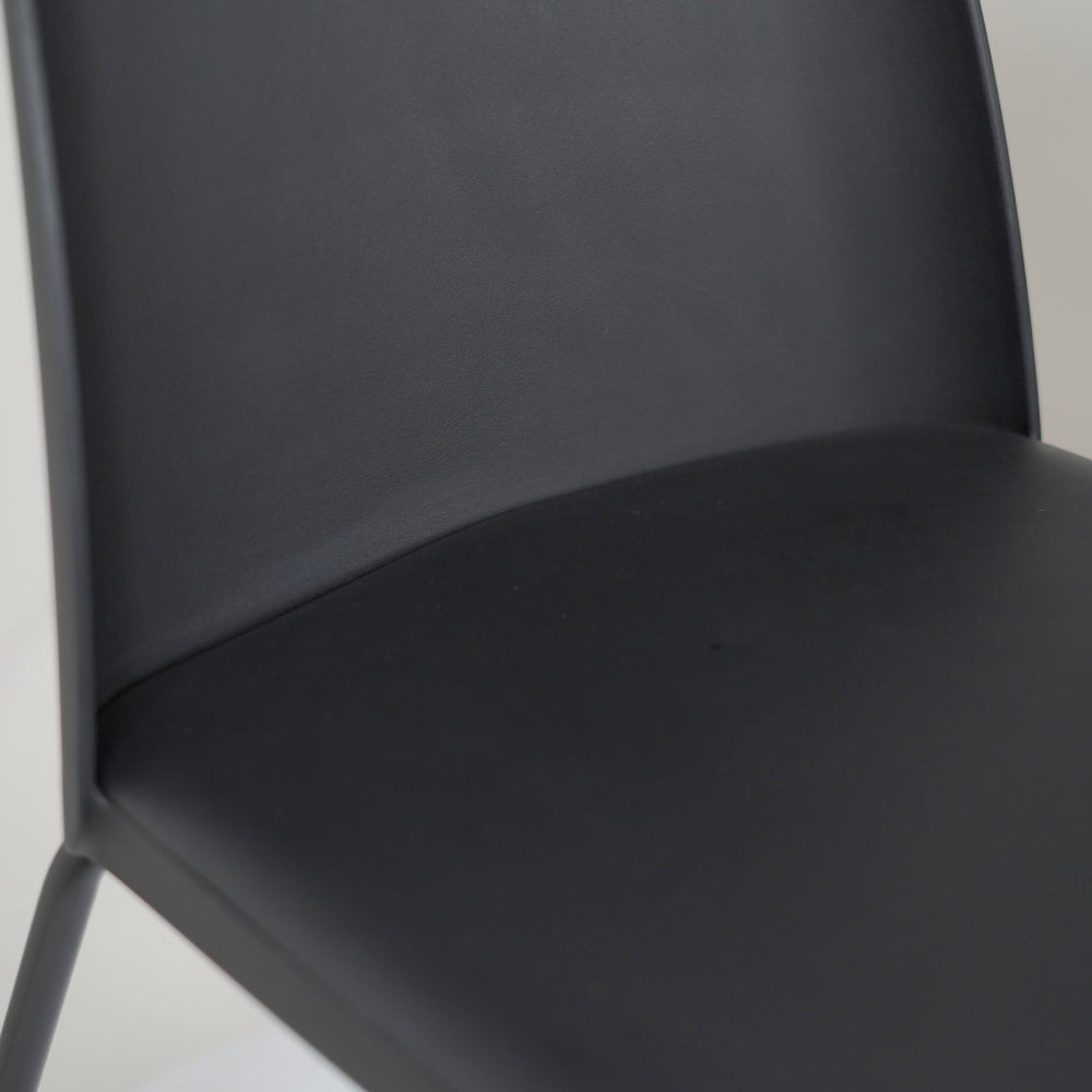 Nato Black PVC Cafe Chair with Cushion