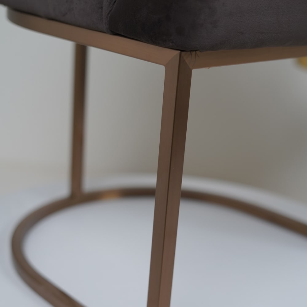 OG Dining Chairs With PVD Rose Gold Dark Grey
