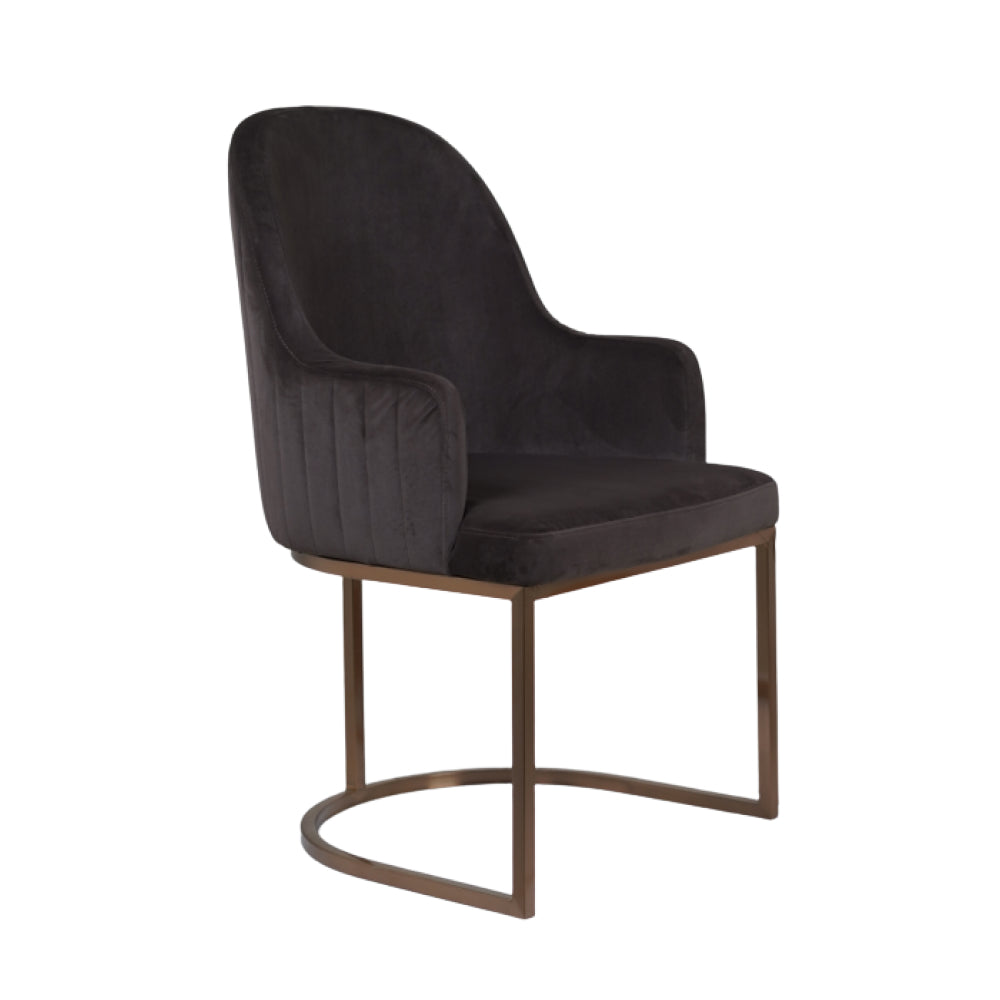 OG Dining Chairs With PVD Rose Gold Dark Grey
