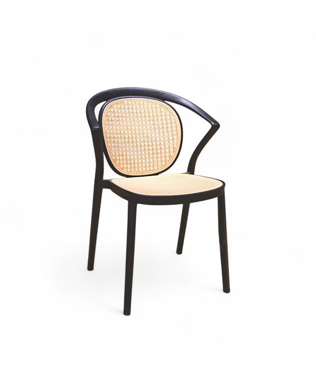 Nero Black PVC Cane Chair