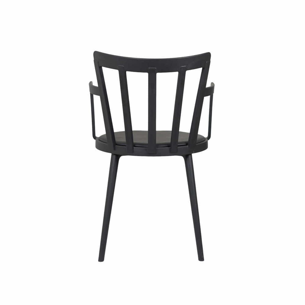 Pacify Black PVC Cafe Chair With Cushion