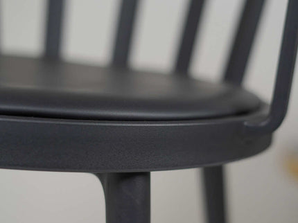 Pacify Black PVC Cafe Chair With Cushion