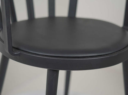 Pacify Black PVC Cafe Chair With Cushion