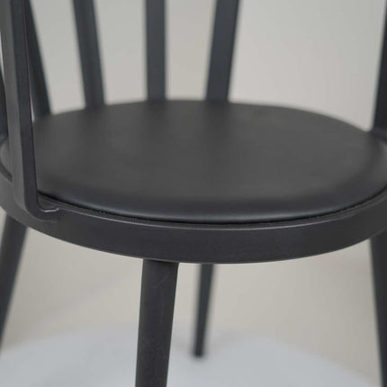 Pacify Black PVC Cafe Chair With Cushion
