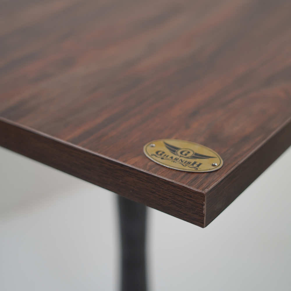 2 Seater Pole Table Base Walnut Top