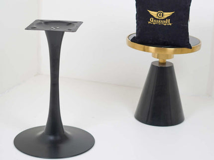 2 Seater Restaurant Pole Table Base in Black