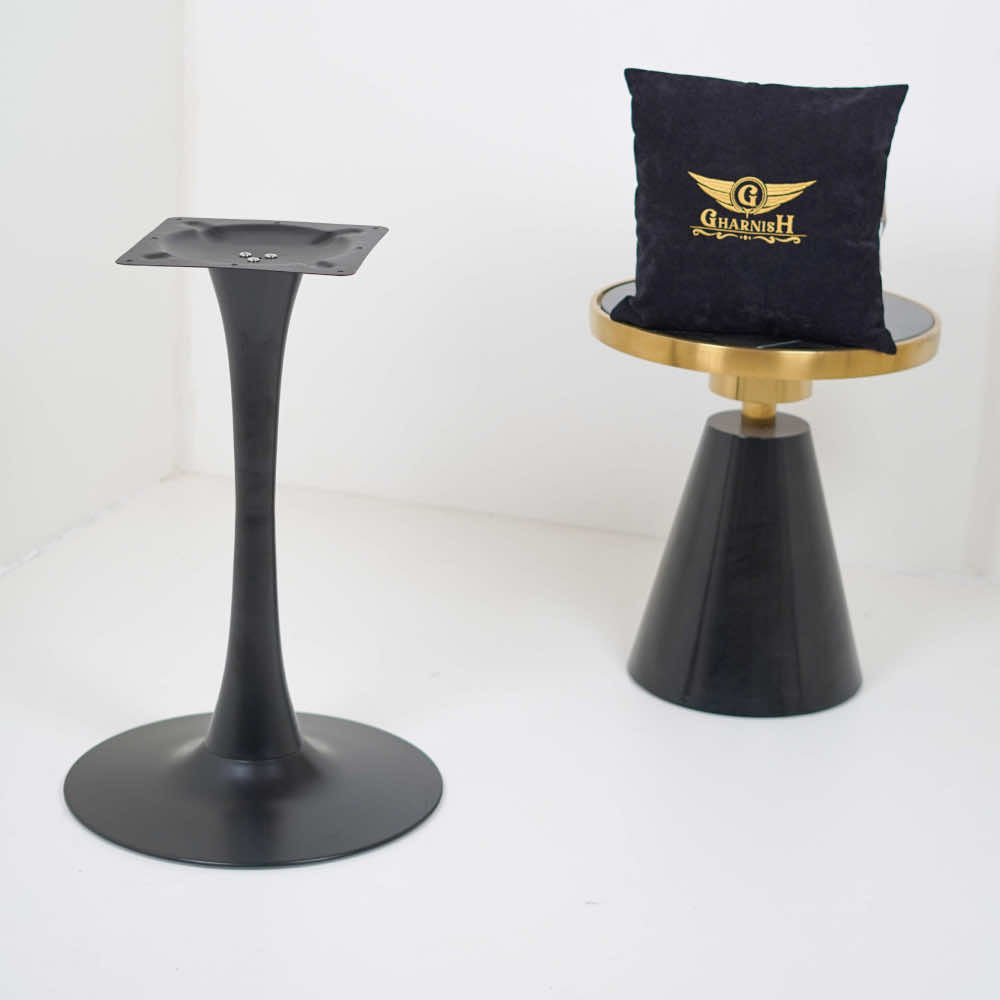 2 Seater Restaurant Pole Table Base in Black