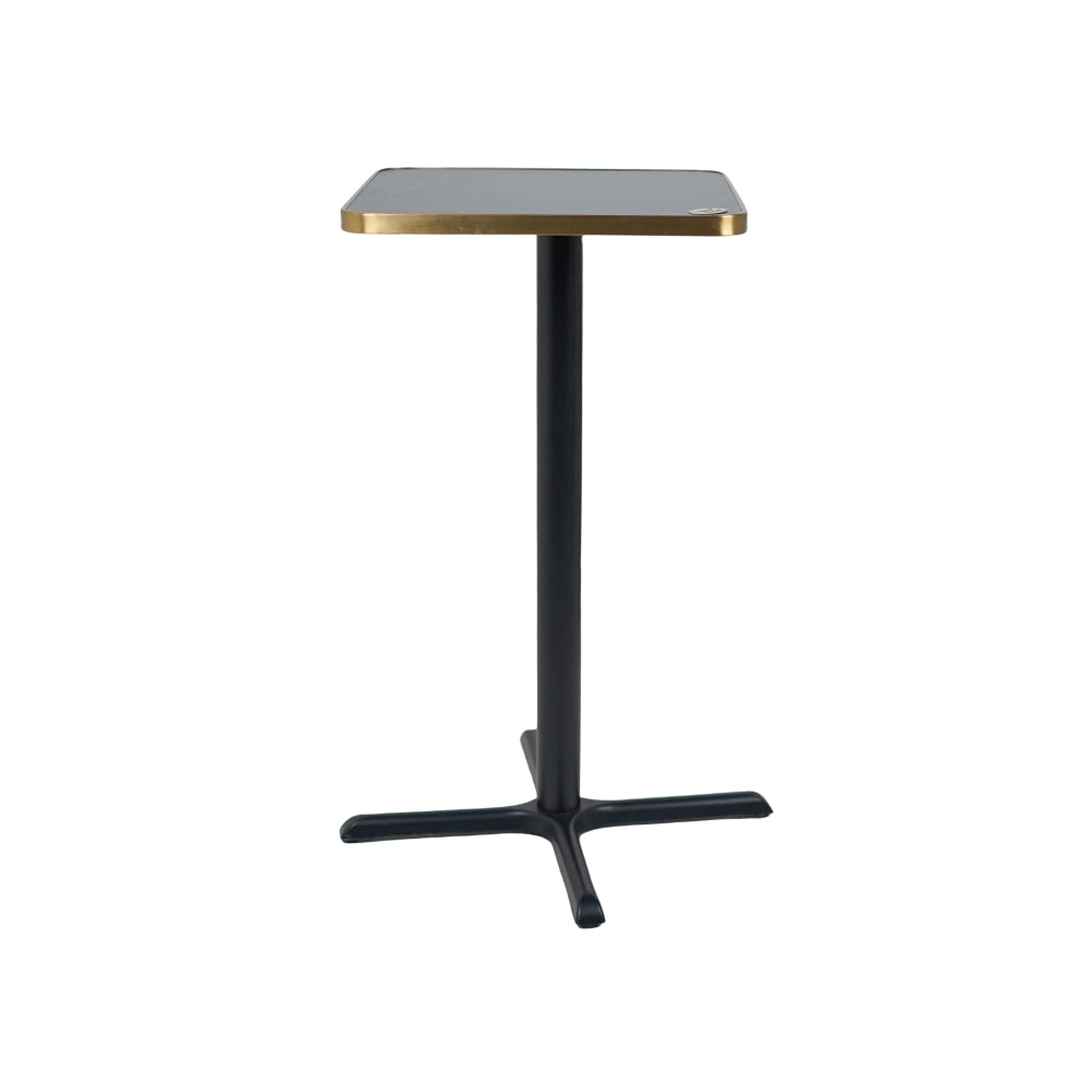 Precast Plus Bar Table Base Tile Top With Gold Metal Edge Banding