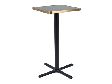 Precast Plus Bar Table Base Tile Top With Gold Metal Edge Banding