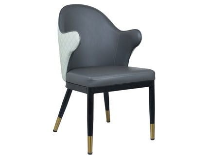 Savy Dark Grey Leather Dining Chairs for Restaurant