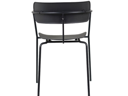 Siren Black Cafe Chair with metal base and PVC