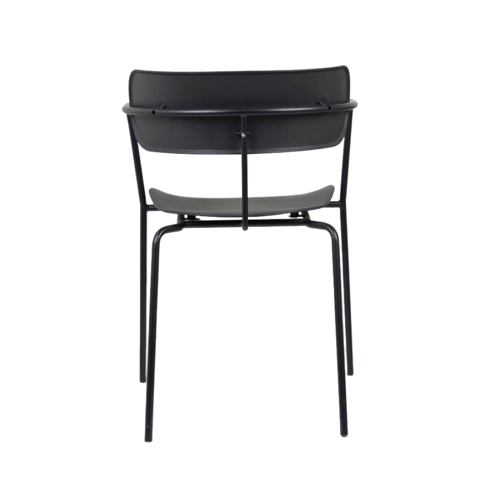 Siren Black Cafe Chair with metal base and PVC