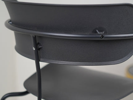 Siren Black Cafe Chair with metal base and PVC