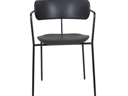 Siren Black Cafe Chair with metal base and PVC