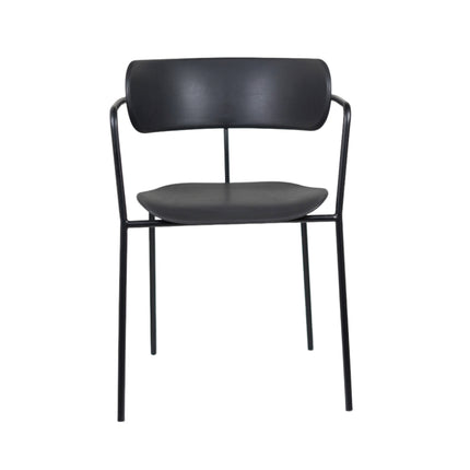 Siren Black Cafe Chair with metal base and PVC