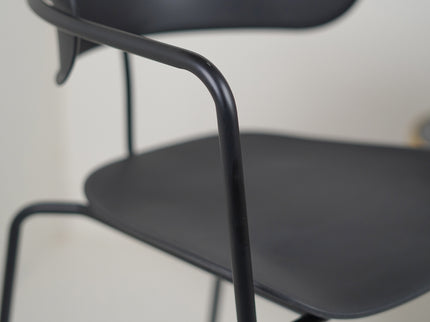Siren Black Cafe Chair with metal base and PVC