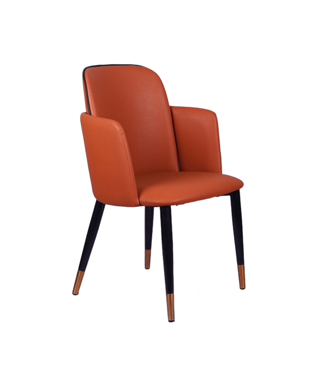 Suit Double Back Tan Color Leather Dining Chair Imported