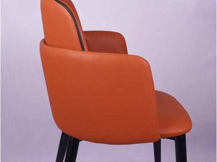 Suit Double Back Tan Color Leather Dining Chair Imported