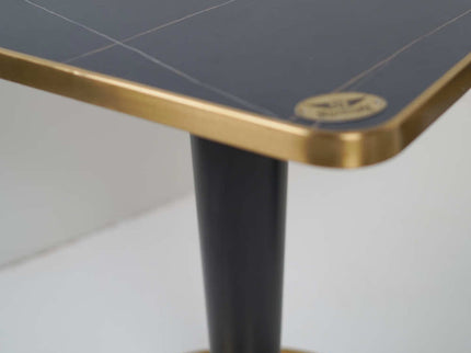 Vally Gold Table Base Tile Top With Golden Edge Banding