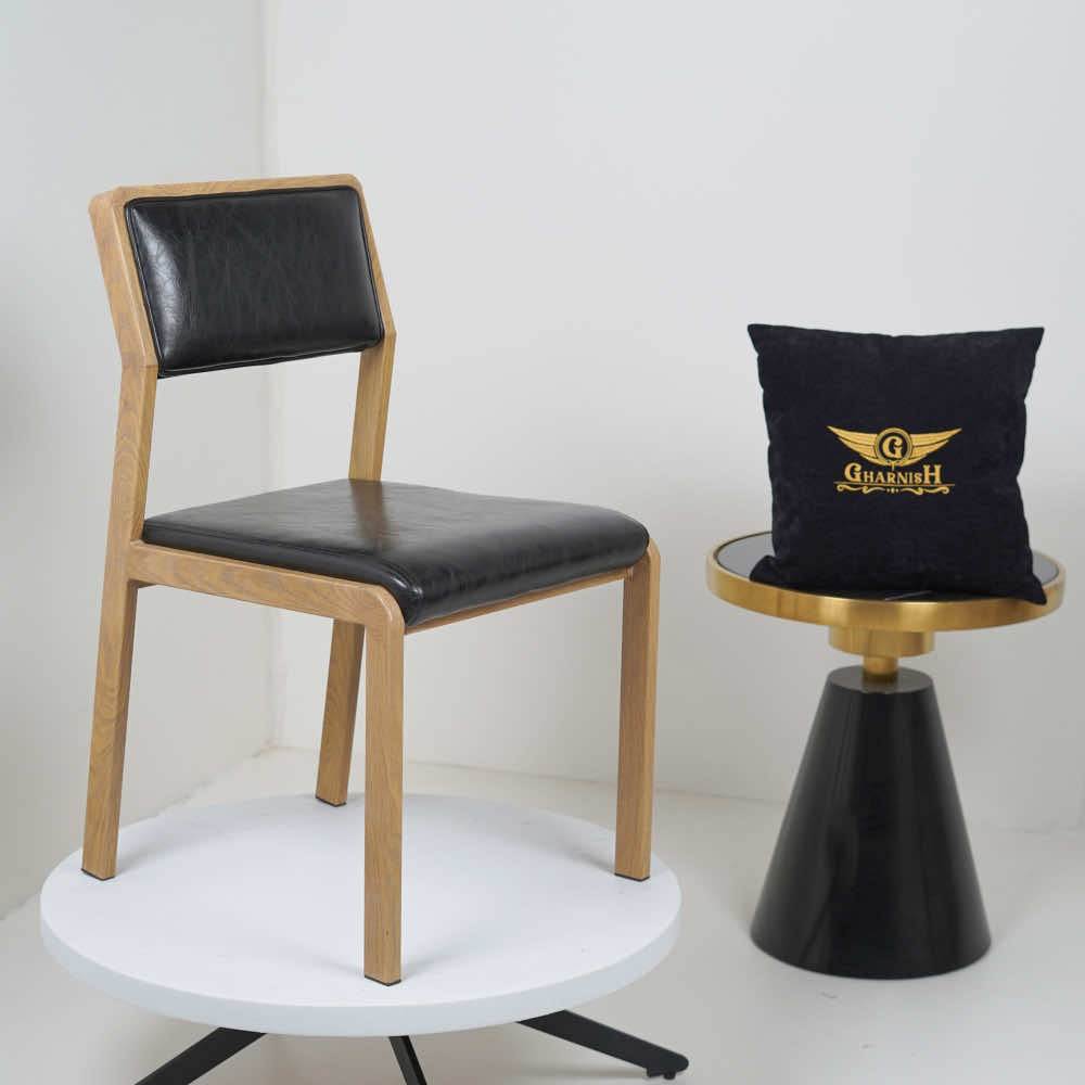 Vetaran Metal Restaurant Chair with Wooden Finish