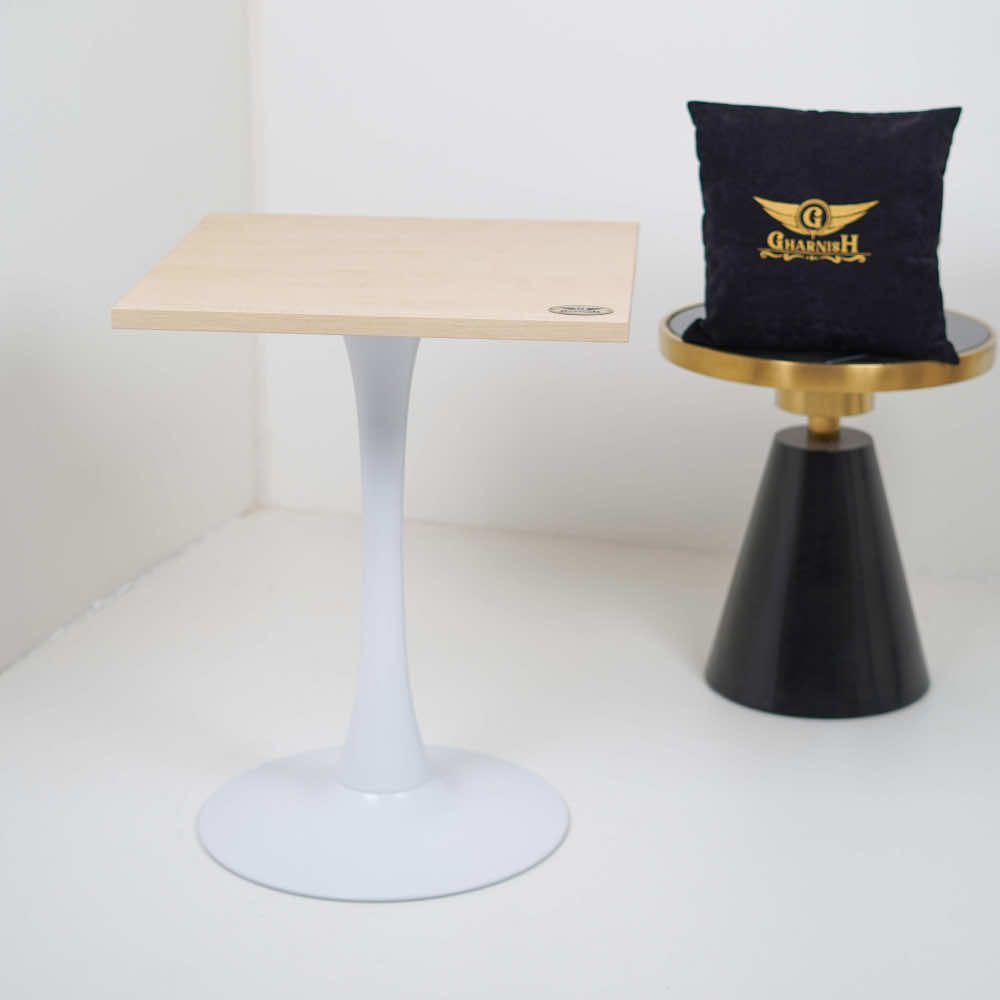 Pole Base Table Buy White Pole Table Base Beige Top For Cafe – Gharnish