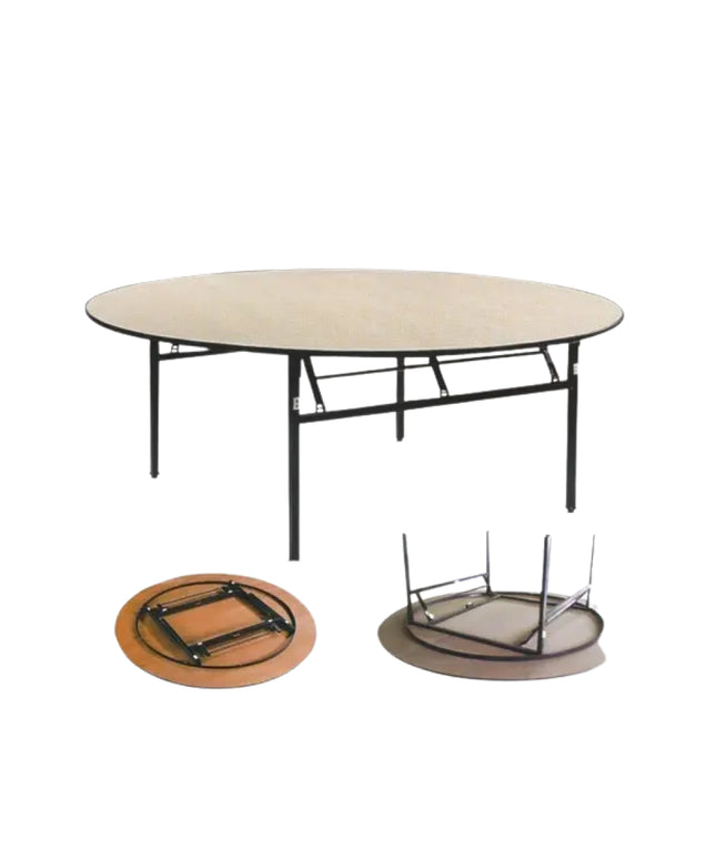 Wooden top 4ft dia Banquet Table