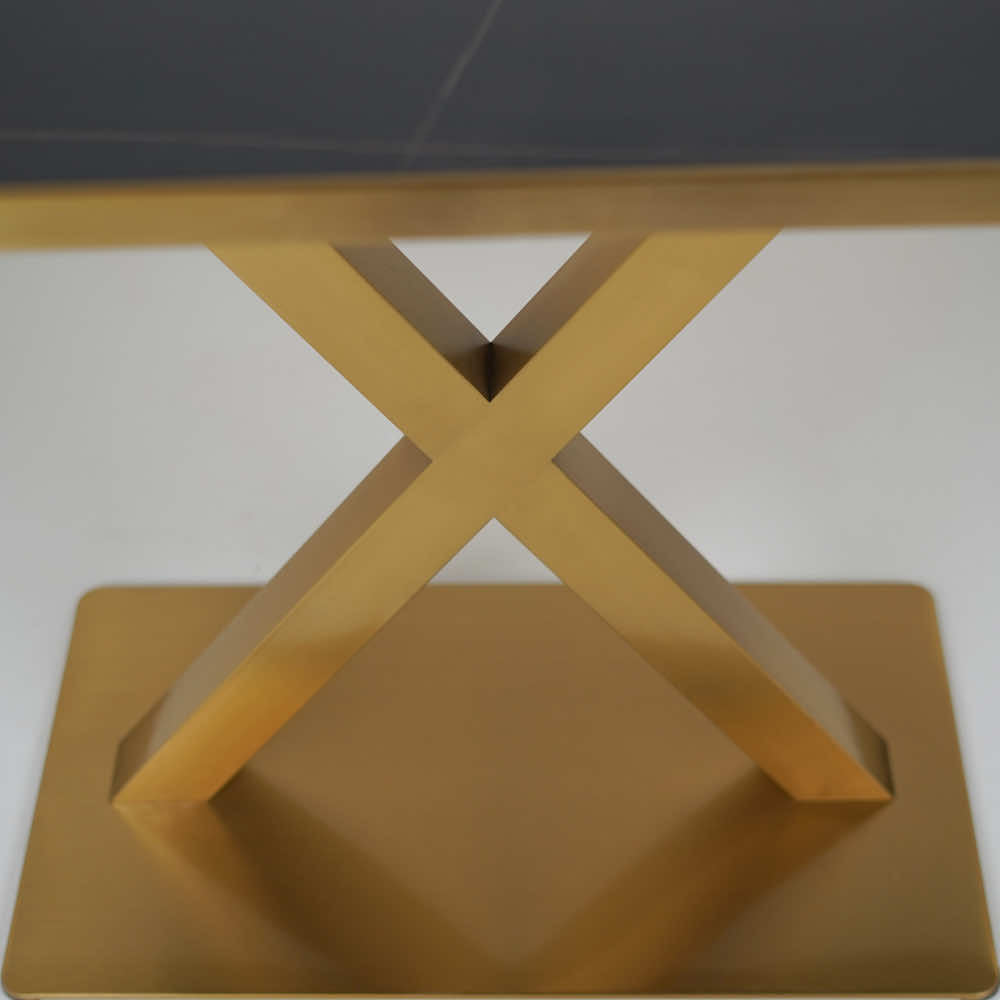 Xbase Tile Top With Gold Metal Edge Banding