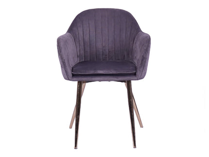 Stripe Grey Restaurant Chair With Arm rest