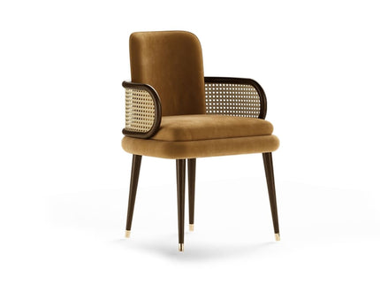 Aroma Luxury Restaurant Wooden Dining Chairs With Cane