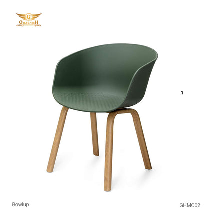 Bowlup Imported Cafetaria Chair With fiber and wooden legs