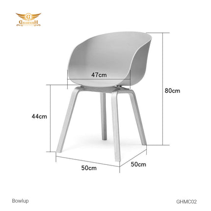 Bowlup Imported Cafetaria Chair With fiber and wooden legs