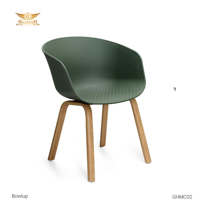 Bowlup Imported Cafetaria Chair With fiber and wooden legs