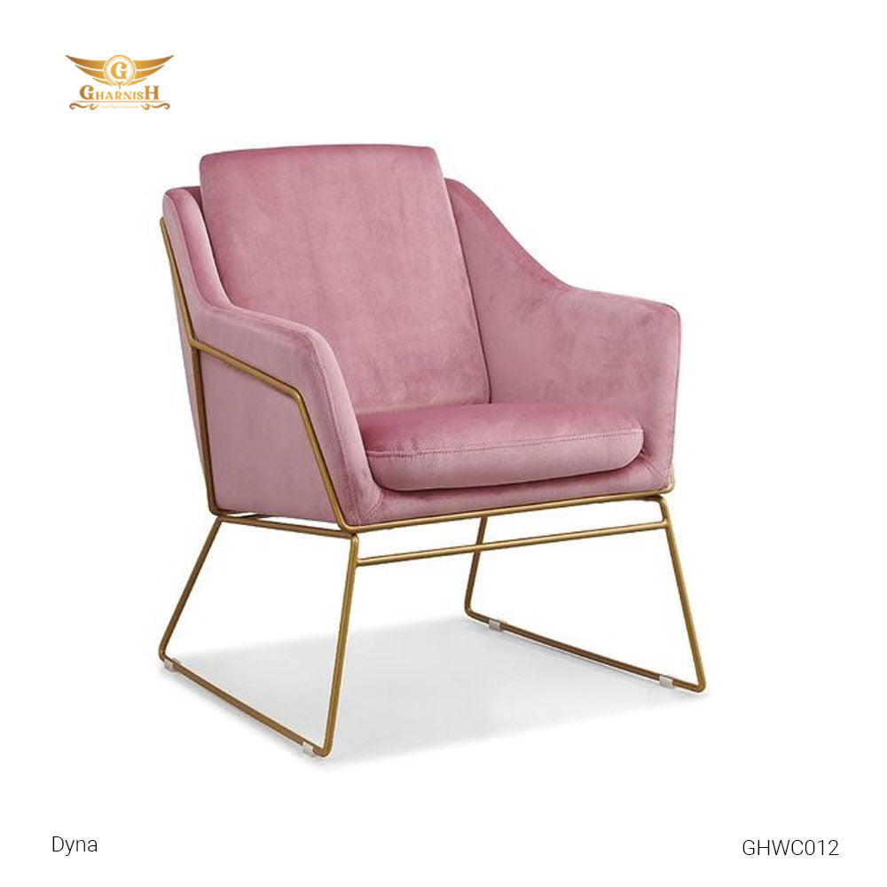 Dyna Accent Chair With Gold PVD Coated Frame GHWC012