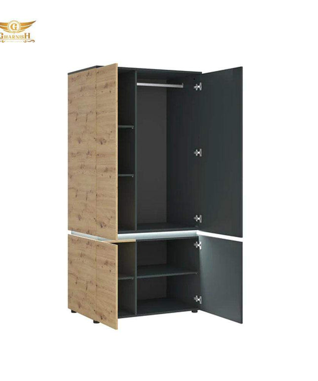 Gharnish 4 door wardrobe with Pine Finish Vineer GHDT010-Gharnish-storage cabinets,wadrobes
