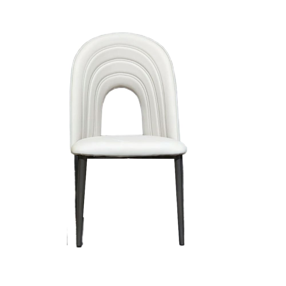 IG Half White Color Leather Dining Chair