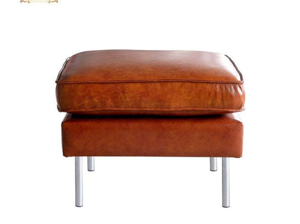 Gharnish Sofa Footstool in Vintage Leather GHSD010-Gharnish-Coffee table,Foldable Storage in hyderabad,Foldable Storage Stool Orange Colour,furniture in hyderabad,office chair,Ottoman,Sofa Footstool in Vintage Leather,Wholesale storage racks in hyderabad