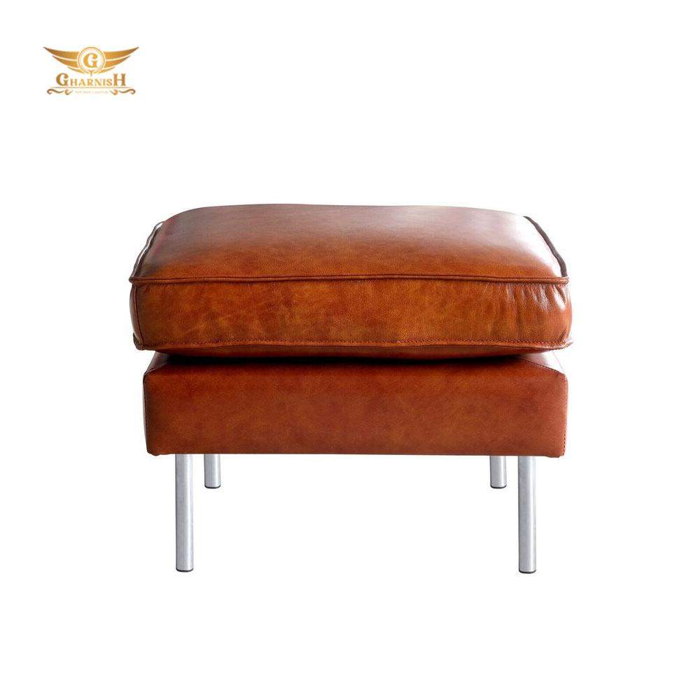 Gharnish Sofa Footstool in Vintage Leather GHSD010-Gharnish-Coffee table,Foldable Storage in hyderabad,Foldable Storage Stool Orange Colour,furniture in hyderabad,office chair,Ottoman,Sofa Footstool in Vintage Leather,Wholesale storage racks in hyderabad
