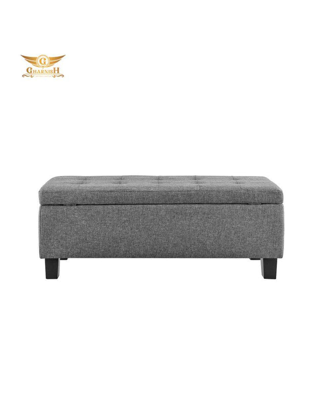 Gharnish Upholstered Storage Ottoman (Charcoal, Light Grey) GHO005-Gharnish-furniture in hyderabad,Hyderabad storage unit makers,Ottoman storage,Ottoman storage in hyderabad,Ottoman storage makers in Hyderabad